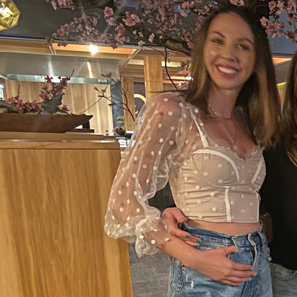 Hello Molly Cream crop top
